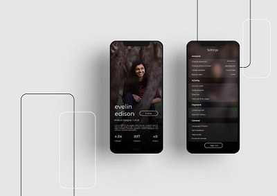 profile and settings daily ui 007 app black branding dailyui dailyui007 dailyuichallenge design minimal simple ui ux web