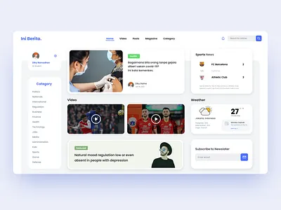 News Home Page app design illustration news ui ux web website