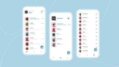 Chat App app design figma flat graphic design illustration illustrator minimal ui ux