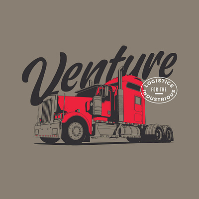 Venture logistics tshirt illustration logistics semitruck truck trucking