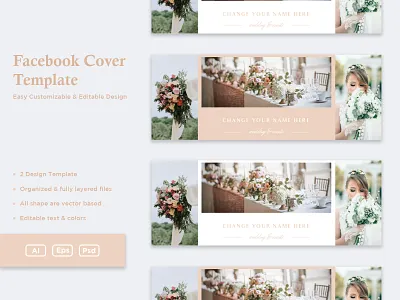 Facebook Cover Template Wedding facebook cover facebook template social media design template art templatedesign temple