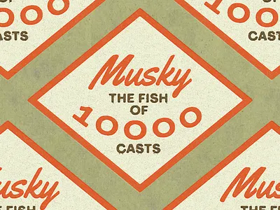 Musky 10K Casts badge design fish fishing logo musky outdoors print retro typogaphy vintage