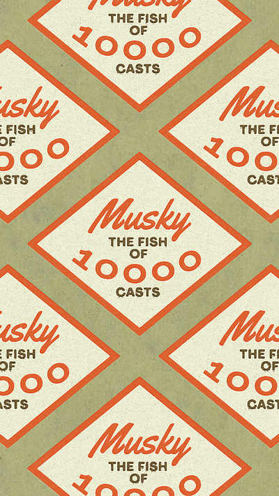 Musky 10K Casts badge design fish fishing logo musky outdoors print retro typogaphy vintage