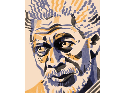 Morgan Freeman actor editorial illustration morgan freeman movie portrait