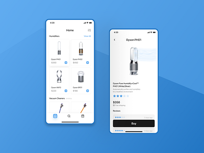 Dyson App Concept app design flat minimal ui ux