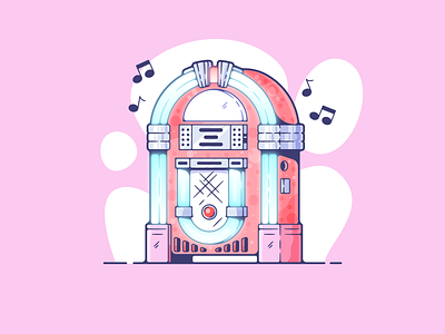 Jukebox adobe adobe illustrator artwork clean color creative designer dribbble flat flat design graphic design illustration jukebox minimal modern portfolio retro shot vector art