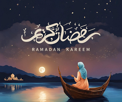 Ramadan Kareem Social media post boat branding cool design duaa eid graphic design illustration islamic logo moon muslims poster ramadan river ui vector