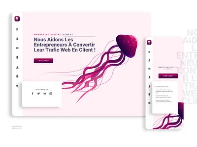 Medusa branding digital art digital artwork header illustration illustration ios ipad pro jellyfish jellyfish illustration landing design typogaphy ui user interface design vector vector art vector illustration