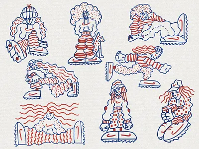 Checks on my Feet hair illustration monoline nike