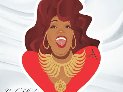 Lady Red couture drag drag queen illustration