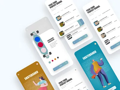 skate shop app design 👩🏽‍💻 colors design graphicdesign illustration minimal onlineshop shopdesign ui uidesigner uidesigners uiux uiuxdesigner ux