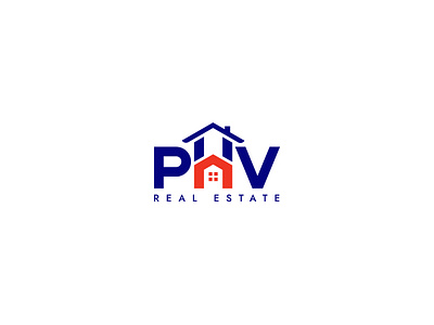 Prominent Home Ventures Realty Logo blue and red home logo prominent real estate real estate logo venture logo