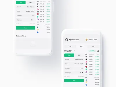 OpenOcean Pro Exchange Page for mobile app bitcoin blockchain btc crypto minimal minimalist ui ux wallet