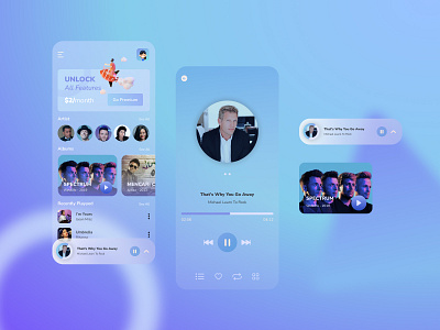 Glassmorphism Music App app design application desain aplikasi design glassmorphism mobile app mobile app design mobile concept mobile ui