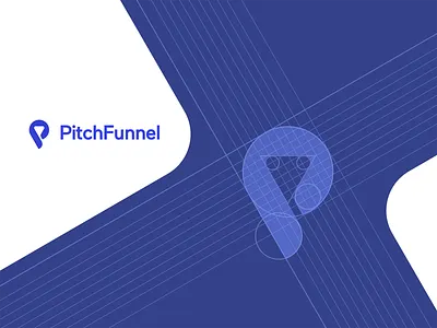 PitchFunnel´s logo construction grid branding colorscheme design flat funnel golden ratio grid layout grid logo icon indentity logo minimal pitch typography vector