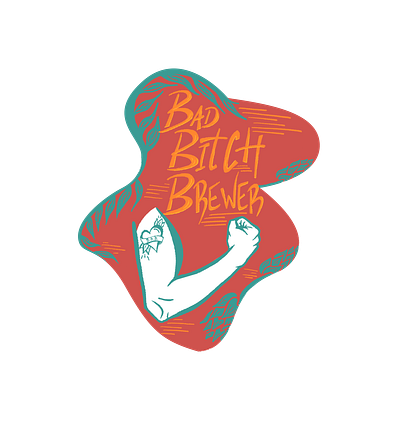 Bad Bitch Brewer Sticker beer branding design illustration sticker vector