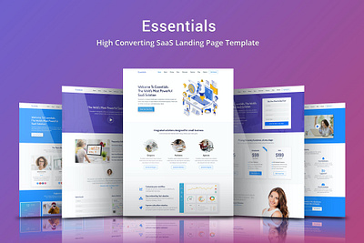 Essentials - High Converting SaaS Landing Page Template business creative landing page landing page concept landing page design landing page ui marketing one page product launch startup startup campaign startup template themeforest web app website concept website design website development website template