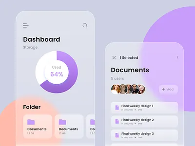 Mobile Dashboard glassmorphism trend trendy ui uiux