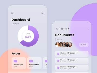 Mobile Dashboard glassmorphism trend trendy ui uiux