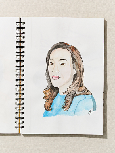 Women in Horror Month - Day 18 - Karyn Kusama illustration ink portrait sketchbook watercolor