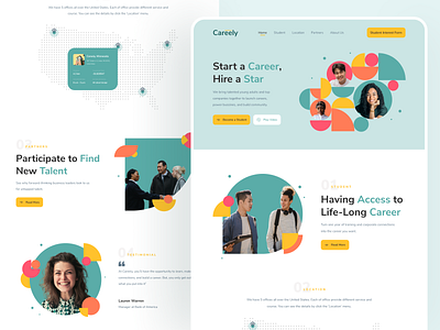 Careely - Career Builder Landing Page bussines career landing page careerbuilder careers page landing page landing page design ui ui design uiux website website design