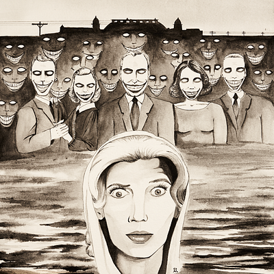 Carnival of Souls film illustration ink podcast podcast art watercolor