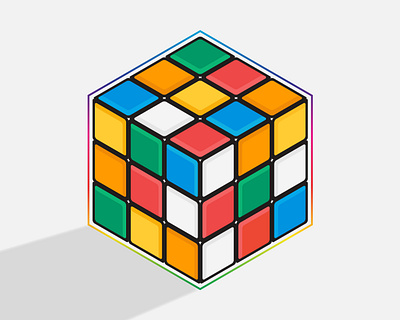 Rubik's Cube Artwork artwork color cube design graphic illustration illustrator image popularity rubiks cube