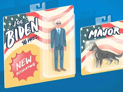 Joe and Major Biden biden democrat dog german shepherd illustration inaguration packaging president toy vote