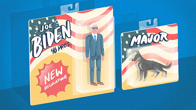 Joe and Major Biden biden democrat dog german shepherd illustration inaguration packaging president toy vote