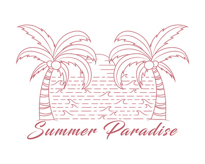 Summer Paradise artwork beach design graphic illustration illustrator image popularity summer vector