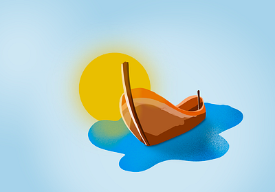 Boat boat illustration illustrator ipad procreate sea sun