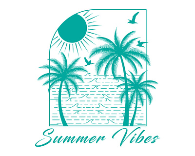 Summer Vibes artwork beach design graphic illustration illustrator image popularity summer vector