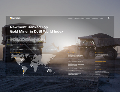 Design Concept for Gold Mining Company company design desktop gold industrial industrial design industrialdesign manufacture manufacturing mining newmont site site builder site design sites ui ui ux ui design uidesign uiux