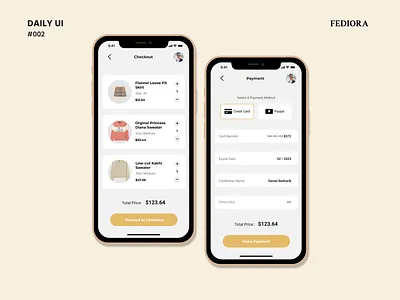 Daily UI Challenge #002 : FEDIORA Checkout adobe xd app chicago clothing store daily 100 challenge daily ui dailyui dailyui 002 dailyuichallenge ecommerce fashion ui ux ux design
