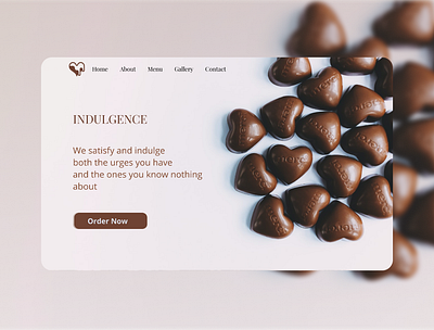 Indulgence: We don't Judge we just Idulge branding chocolate bar desert bar figma landing design landing page design ui uidesign uiuxdesign ux web design