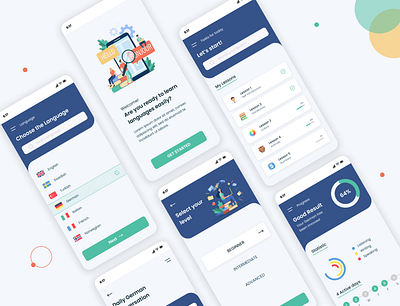 Learn Language app design language learn mobile app mobile design simple ui ux webdesign