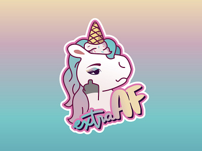 Extra AF dessert stickers vector