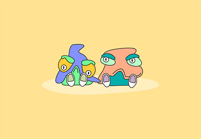 Playing around with illustrator blobs characters design illustration illustrator shapes weird