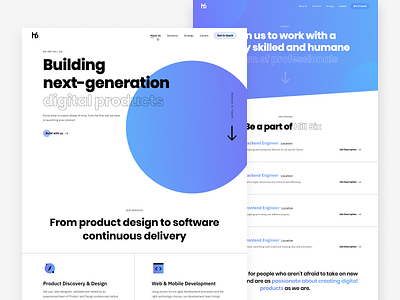 Hill Six Website bold clean design gradient minimal software ui ux web web design