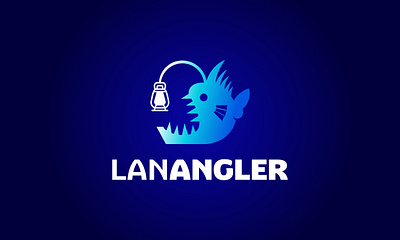 Lantern Angler Fish conceptual design dualmeaning fish fun lantern light logo smart typography unique vector