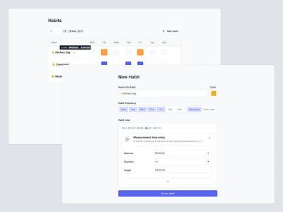 Conjure - habit & rule builder app behaviour clean conditional habits product design rules ui ux web web app