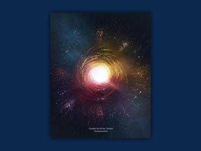 The Infinite clouds galaxy gradient illustration indigo ipadpro light nebula pink procreate stars yellow