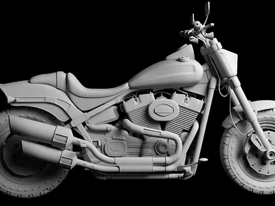 Harley Fatboy 3d art 3d design 3dsmax design model product design