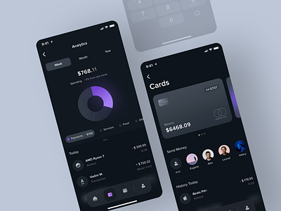 Banking App bank banking app card dark dashboard design designer finance finance app financial app fintech graphic mobile money shot tabbar transfer ui ux web