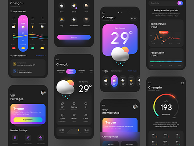 Weather App app branding flat gradient icon illustration logo mobile typography ui ux weather weather app