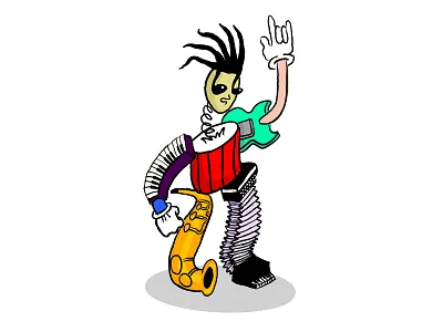 10 mins drawing challenge accordeon color drawing drum guitar illustration illustration art illustrator music music player musician procreate saxophone song
