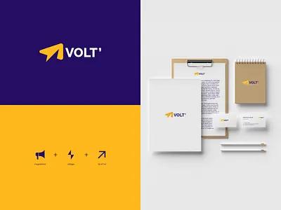 VOLT branding design icon logo logomark marketing minimal negative space online vector