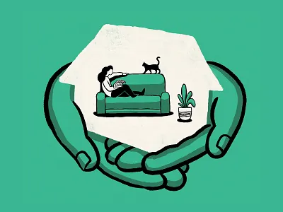 Anhart (Editorial illustration) color community construction drawing hands house houses illustration illustration art illustrator procreate