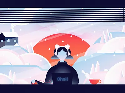 Lofi Beats to Cheil To cat christmas computer holiday laptop music snow snowflake technology winter