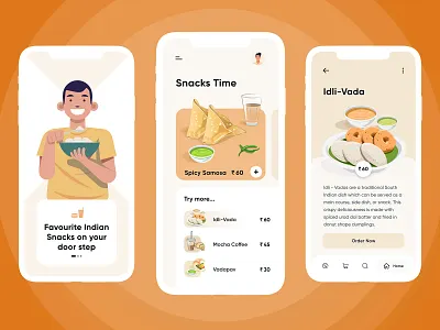 Snack & Food App android mobile app food food app free xd freebies hotel indian food ios mobile app mobile template restaurant snacks snacks app ui ux design